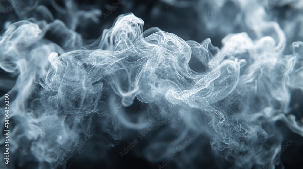 Poster ethereal wisps of smoke swirl gracefully, creating a mystical atmosphere with soft, flowing patterns