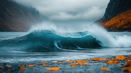 Autumn Wave in Fjords