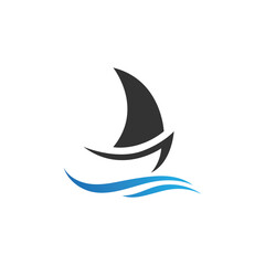 Silhouette of Dhow logo design  Traditional Sailboat