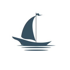 Silhouette of Dhow logo design  Traditional Sailboat