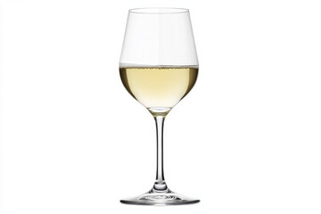 A glass of white wine isolated on white background