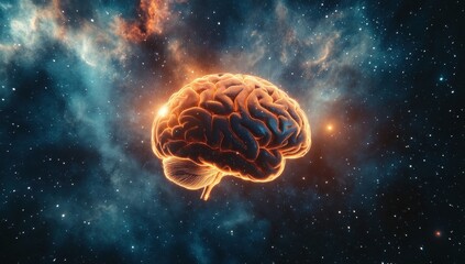 Cosmic brain, illuminated in nebula