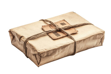 Rustic Wrapped Package Vintage Parcel Tied with Twine Brown Paper