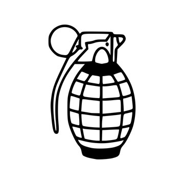 black and white grenade graphic clip art preview