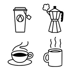 coffee and tea equipment vector collection
