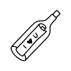 i love you message in a bottle vector