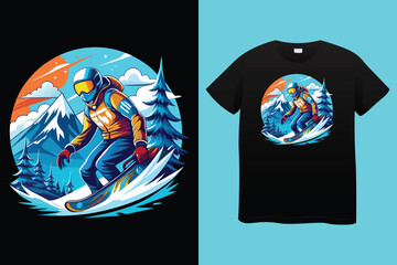 t shirt design ski monster t shirt design snowing wild with tiger head wearing ski goggles and gray background vintage illustration