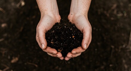 hands holding soil, handful of soil, Arbor Day, Environment, Save the earth