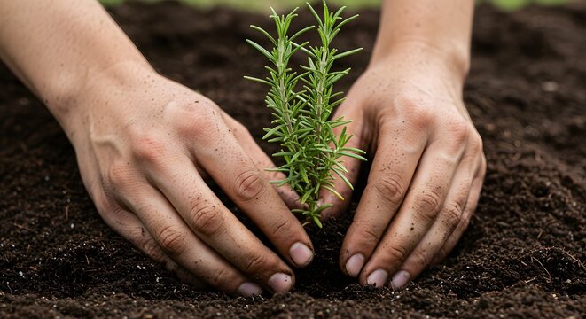 plant in hands, Hands planting seedlings, Arbor Day, Environment