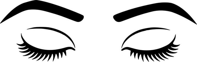 set of eyes. eyes icons closed lashes