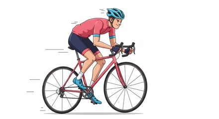 Fototapeta premium Person cycling illustration fitness active leisure graphic design