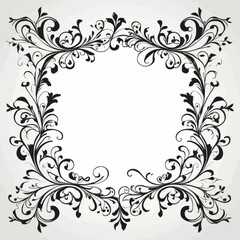 Elegant Black Floral Frame Design Perfect for Invitations Cards and Wedding Stationary