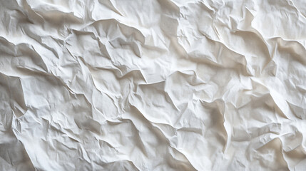 Obraz premium White creased fabric texture in background, abstract draped fabric with visible wrinkles and folds, A white piece of paper with a lot of wrinkles.