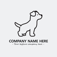 Dog illustration black and white for logo company vector image
