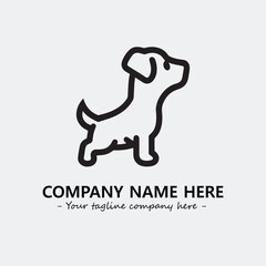 Dog illustration black and white for logo company vector image
