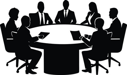 Team Silhouette in Collaborative Office Environment