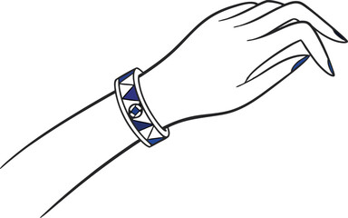 Beautiful Bracelet Line Drawing Vector Illustration