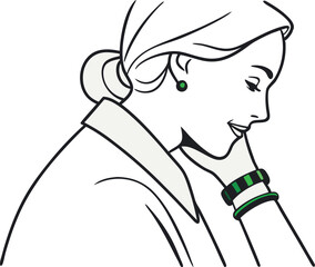 Beautiful Bracelet Line Drawing Vector Illustration