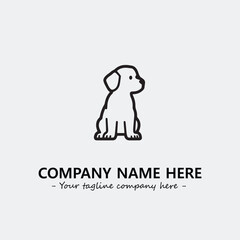 Dog illustration black and white for logo company vector image

