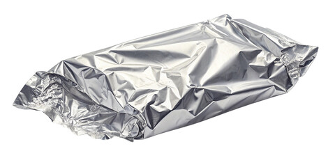 Naklejka premium Crumpled Aluminum Foil Texture Isolated on Transparent Background – High-Resolution Wrinkled Metal SheetRealistic Crumpled Tin Foil Isolated PNG – Metallic Wrinkle Texture for Design and Mockups
