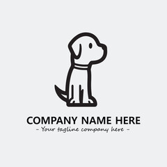 Dog illustration black and white for logo company vector image

