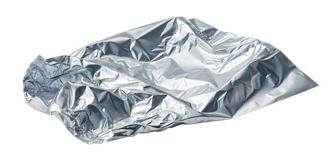 Obraz premium Crumpled Aluminum Foil Texture Isolated on Transparent Background – High-Resolution Wrinkled Metal SheetRealistic Crumpled Tin Foil Isolated PNG – Metallic Wrinkle Texture for Design and Mockups