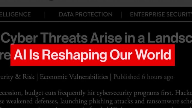 ai reshaping our world news article headline text animation 