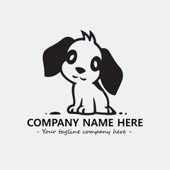 Dog illustration black and white for logo company vector image
