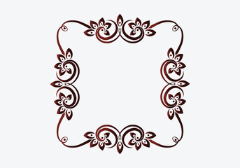 Set of Decorative vintage frames and borders. Vector design. floral ornament