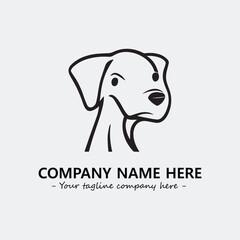 Dog illustration black and white for logo company vector image
