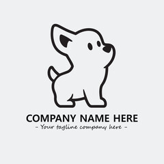 Dog illustration black and white for logo company vector image
