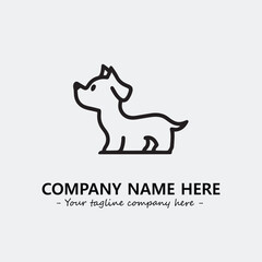 Dog illustration black and white for logo company vector image
