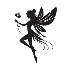 Beautiful fairy silhouette vector illustration