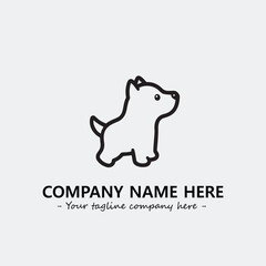 Dog illustration black and white for logo company vector image
