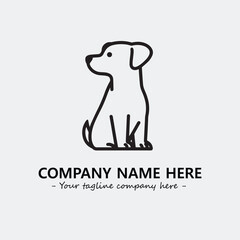 Dog illustration black and white for logo company vector image
