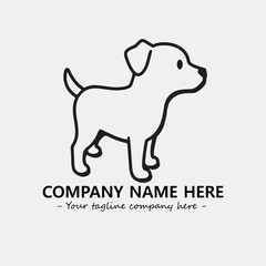 Dog illustration black and white for logo company vector image
