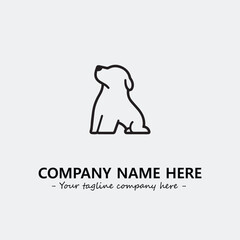 Dog illustration black and white for logo company vector image
