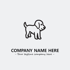 Dog illustration black and white for logo company vector image
