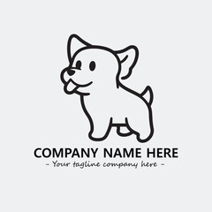 Dog illustration black and white for logo company vector image
