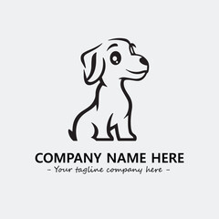 Dog illustration black and white for logo company vector image
