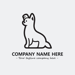 Obraz premium Dog illustration black and white for logo company vector image 