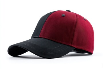 Stylish Two-Tone Baseball Cap: Black and Burgundy