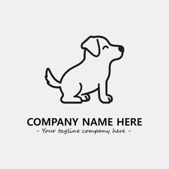 Dog illustration black and white for logo company vector image
