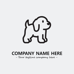 Dog illustration black and white for logo company vector image
