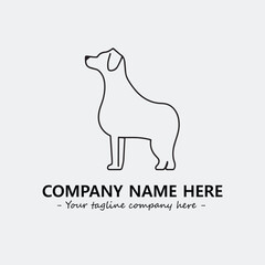 Dog illustration black and white for logo company vector image
