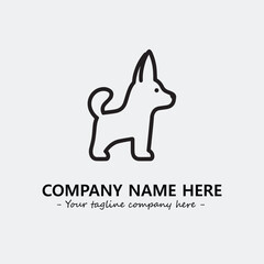 Dog illustration black and white for logo company vector image
