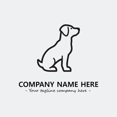 Dog illustration black and white for logo company vector image
