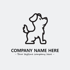 Dog illustration black and white for logo company vector image
