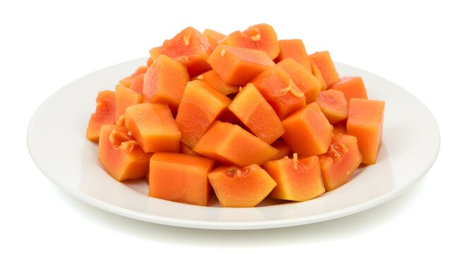 Papaya salad isolated on white background Papay