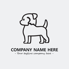 Dog illustration black and white for logo company vector image
